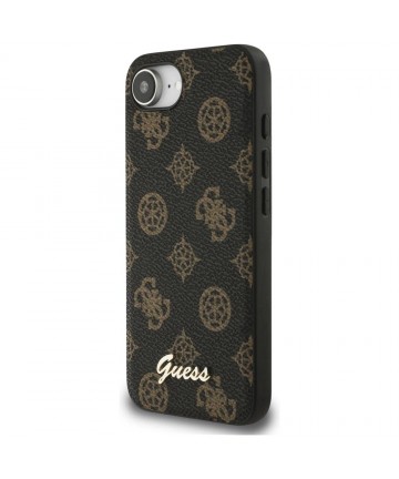 Guess Peony Script Logo MagSafe iPhone 16e Case Black