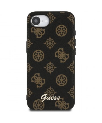 Guess Peony Script Logo MagSafe iPhone 16e Case Black