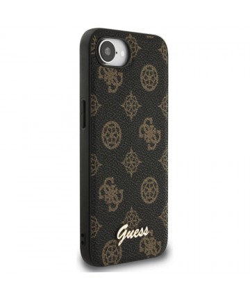 Guess Peony Script Logo MagSafe iPhone 16e Case Black