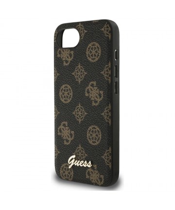 Guess Peony Script Logo MagSafe iPhone 16e Case Black