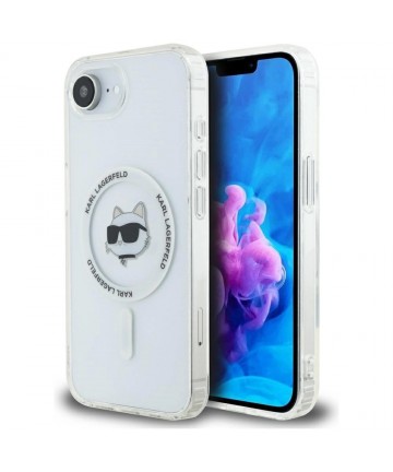 Karl Lagerfeld IML Metal Choupette Head MagSafe iPhone 16e Case - White