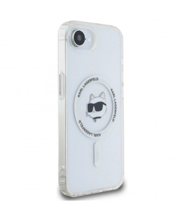 Karl Lagerfeld IML Metal Choupette Head MagSafe iPhone 16e Case - White