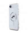 Karl Lagerfeld IML Metal Karl & Choupette Heads MagSafe iPhone 16e Case - White