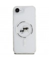 Karl Lagerfeld IML Metal Karl & Choupette Heads MagSafe iPhone 16e Case - White