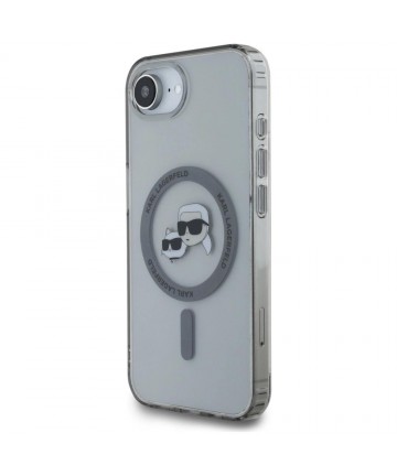 Karl Lagerfeld IML Metal Karl & Choupette Heads MagSafe iPhone 16e Case - Black