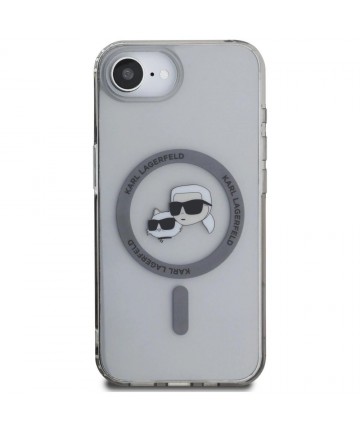 Karl Lagerfeld IML Metal Karl & Choupette Heads MagSafe iPhone 16e Case - Black