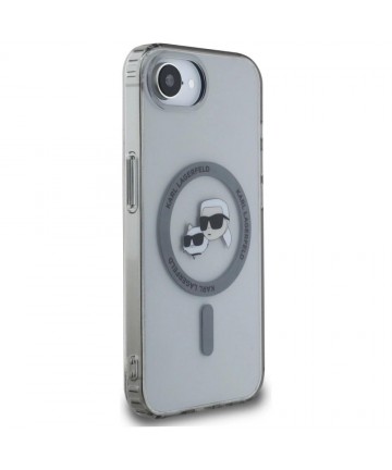 Karl Lagerfeld IML Metal Karl & Choupette Heads MagSafe iPhone 16e Case - Black