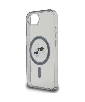 Karl Lagerfeld IML Metal Karl & Choupette Heads MagSafe iPhone 16e Case - Black