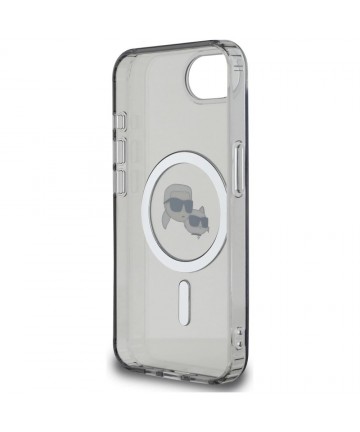 Karl Lagerfeld IML Metal Karl & Choupette Heads MagSafe iPhone 16e Case - Black