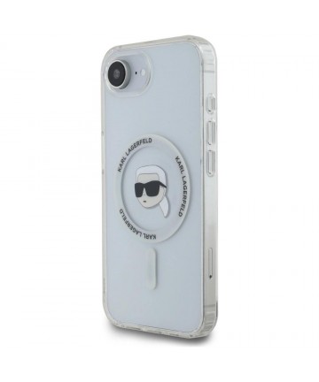 Karl Lagerfeld IML Metal Karl Head MagSafe Case for iPhone 16e White