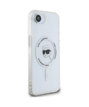 Karl Lagerfeld IML Metal Karl Head MagSafe Case for iPhone 16e White