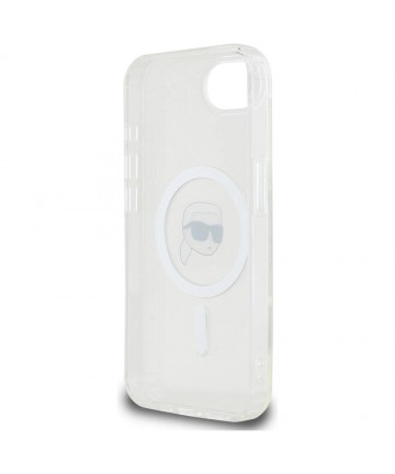 Karl Lagerfeld IML Metal Karl Head MagSafe Case for iPhone 16e White