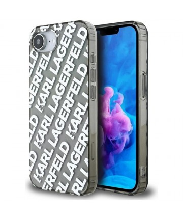 Karl Lagerfeld IML Repeat Logo case for iPhone 16e - silver