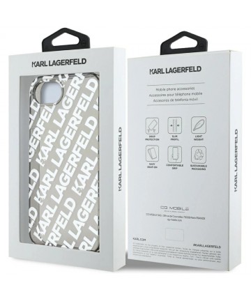 Karl Lagerfeld IML Repeat Logo case for iPhone 16e - silver