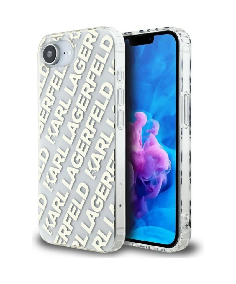 Karl Lagerfeld IML Repeat Logo iPhone 16e Case - Gold