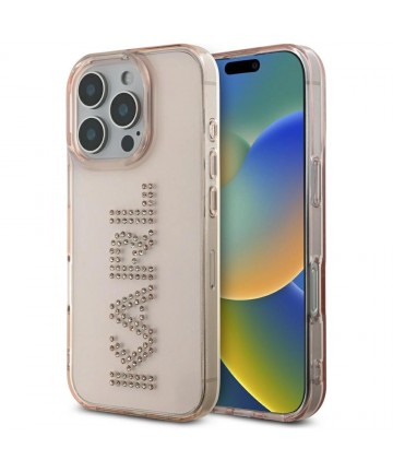 Karl Lagerfeld IML Rhinestones Logo iPhone 16 Pro Max Case - Pink