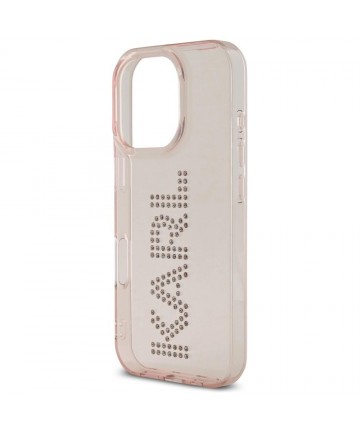 Karl Lagerfeld IML Rhinestones Logo iPhone 16 Pro Max Case - Pink