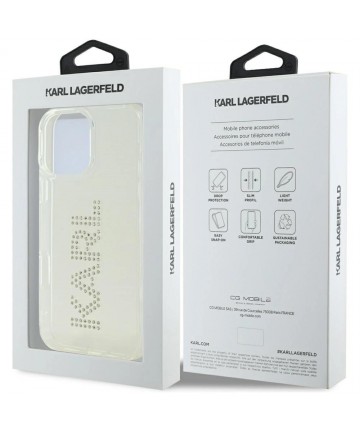 Karl Lagerfeld IML Rhinestones Logo iPhone 16 Pro Case - Clear