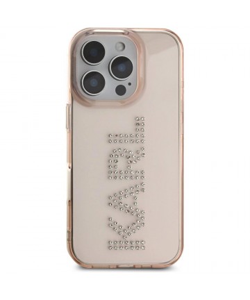 Karl Lagerfeld IML Rhinestones Logo iPhone 16 Pro Case - Pink