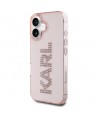 Karl Lagerfeld IML Rhinestones Logo iPhone 16 Case - Pink