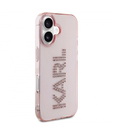 Karl Lagerfeld IML Rhinestones Logo iPhone 16 Case - Pink
