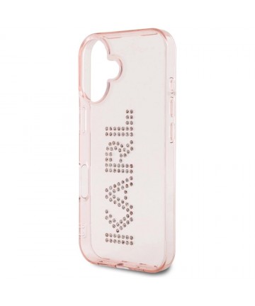 Karl Lagerfeld IML Rhinestones Logo iPhone 16 Case - Pink