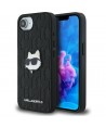 Karl Lagerfeld Monogram Choupette Head Pin iPhone 16e Case - Black