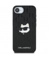 Karl Lagerfeld Monogram Choupette Head Pin iPhone 16e Case - Black