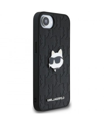 Karl Lagerfeld Monogram Choupette Head Pin iPhone 16e Case - Black