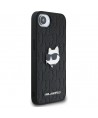 Karl Lagerfeld Monogram Choupette Head Pin iPhone 16e Case - Black