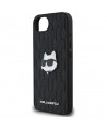 Karl Lagerfeld Monogram Choupette Head Pin iPhone 16e Case - Black