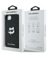 Karl Lagerfeld Monogram Choupette Head Pin iPhone 16e Case - Black