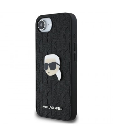 Karl Lagerfeld Monogram Karl Head Pin iPhone 16e Case - Black