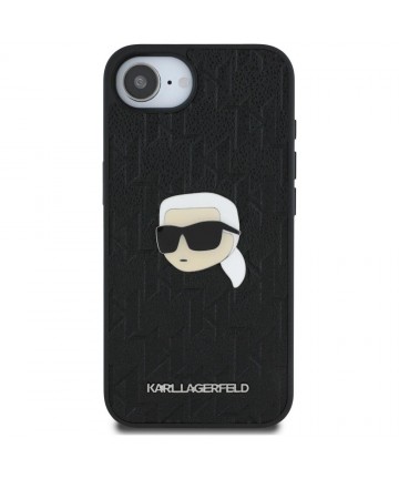 Karl Lagerfeld Monogram Karl Head Pin iPhone 16e Case - Black