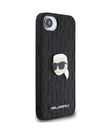 Karl Lagerfeld Monogram Karl Head Pin iPhone 16e Case - Black