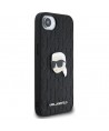 Karl Lagerfeld Monogram Karl Head Pin iPhone 16e Case - Black