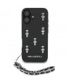 Karl Lagerfeld Saffiano Crystals w/Chain iPhone 16 Case - Black