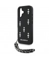 Karl Lagerfeld Saffiano Crystals w/Chain iPhone 16 Case - Black
