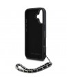 Karl Lagerfeld Saffiano Crystals w/Chain iPhone 16 Case - Black
