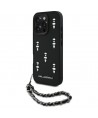 Karl Lagerfeld Saffiano Crystals w/Chain iPhone 16 Pro Case - Black