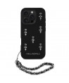 Karl Lagerfeld Saffiano Crystals w/Chain iPhone 16 Pro Case - Black