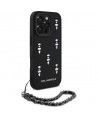 Karl Lagerfeld Saffiano Crystals w/Chain iPhone 16 Pro Case - Black