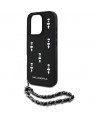 Karl Lagerfeld Saffiano Crystals w/Chain iPhone 16 Pro Case - Black