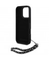 Karl Lagerfeld Saffiano Crystals w/Chain iPhone 16 Pro Case - Black
