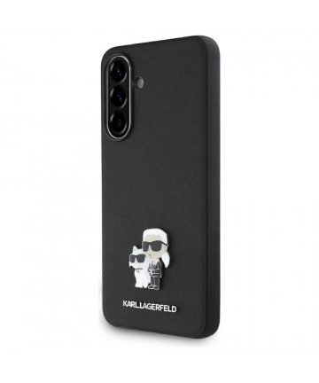 Karl Lagerfeld Saffiano Case w/ K&C Metal Logo for Samsung Galaxy A36 - Black