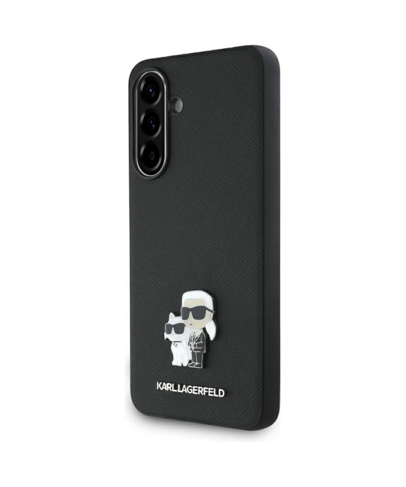 Karl Lagerfeld Saffiano Case w/ K&C Metal Logo for Samsung Galaxy A36 - Black
