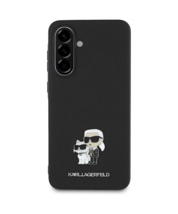 Karl Lagerfeld Saffiano Case w/ K&C Metal Logo for Samsung Galaxy A36 - Black