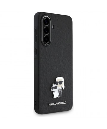 Karl Lagerfeld Saffiano Case w/ K&C Metal Logo for Samsung Galaxy A36 - Black