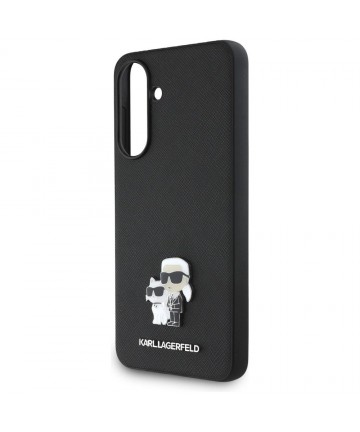 Karl Lagerfeld Saffiano Case w/ K&C Metal Logo for Samsung Galaxy A36 - Black