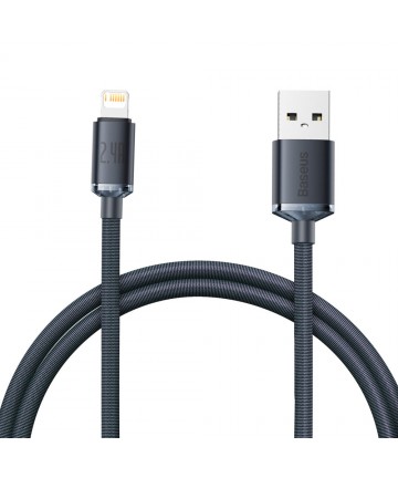 Baseus Crystal Shine Series cable USB cable for fast charging and data transfer USB Type A - Lightning 2.4A 1.2m black (CAJY000001)